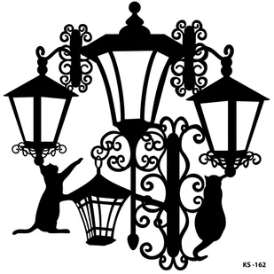 Szablon Siluet do ozdabiania tkanin, Lampa z kotami, rozm. 25x25cm - Prace ręczne dla dzieci - miniaturka - grafika 1
