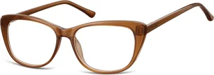 Sunoptic Okulary oprawki korekcyjne Kocie Oczy zerówki CP129E brązowe - Okulary korekcyjne, oprawki, szkła - miniaturka - grafika 1