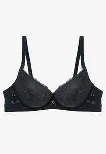 Ciemnozielony Koronkowy Biustonosz Push-Up Regulowanych Ramiączkach Yloena - Biustonosze - miniaturka - grafika 1