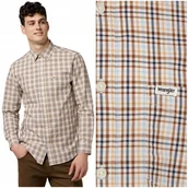 Koszule męskie - Wrangler 1 PKT POPLIN SHIRT White koszula bawełniana męska w kratę M - miniaturka - grafika 1