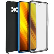 Etui i futerały do telefonów - Etui 360° do Xiaomi Poco X3 / X3 Pro Elastyczny przód i sztywny tył – czarne - miniaturka - grafika 1