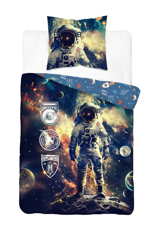 Pościel bawełniana dziecięca 160x200 5869a kosmonauta