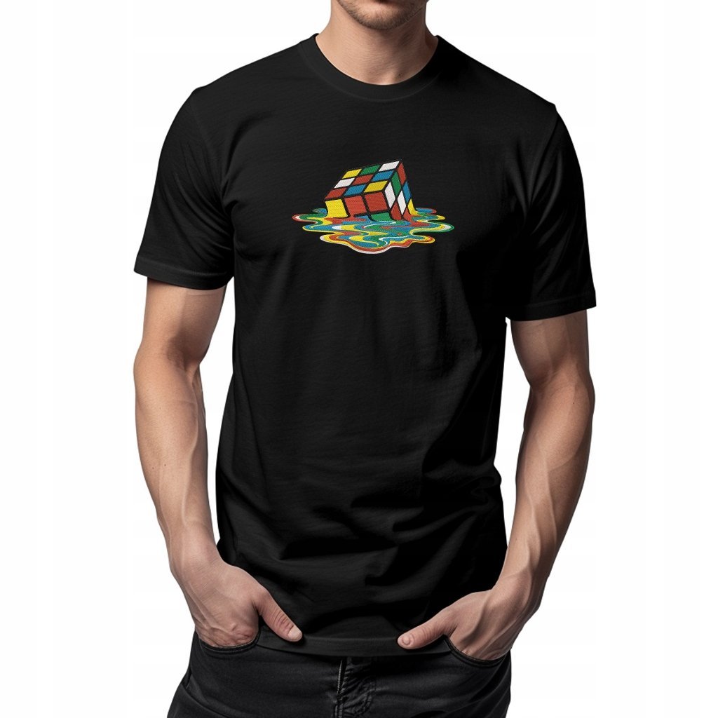 T-shirt Premium - Haftowany Kostka Rubika (185 g, 100% bawełna) S