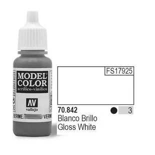 Vallejo 70842 Model Color 17 ml Gloss White 70.842 - Akcesoria do gier planszowych - miniaturka - grafika 1
