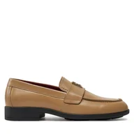 Półbuty damskie - Lordsy Tommy Hilfiger Th Leather Classic Loafer FW0FW07961 Khaki - miniaturka - grafika 1