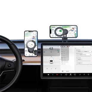 USAMS Składany uchwyt indukcyjny US-ZJ076 na deskę rozdz. czarny/black ZJ76ZJ01 - Ładowarki do telefonów - miniaturka - grafika 5