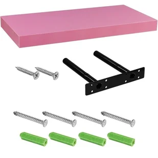 RÓŻOWA PÓŁKA NAŚCIENNA WISZĄCA VOLATO 40 CM - Półki do salonu - miniaturka - grafika 5