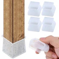 Krzesła - Nakładki Silikonowe Na Nogi Krzesła 4 Szt. Ochronne Nasadki Kwadratowe 40mm - miniaturka - grafika 1