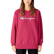 Bluzy sportowe damskie - Bluza Champion Reverse Weave Script Logo 114612-RS510 - różowa - miniaturka - grafika 1