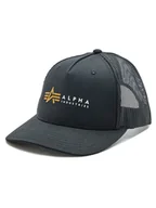Czapki damskie - Alpha Industries Czapka z daszkiem Label 106901 Czarny - miniaturka - grafika 1