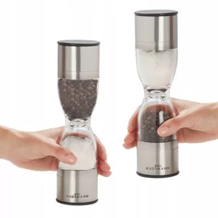 Młynek ręczny dwustronny sól pieprz przyprawy 2w1 - Pojemniki na przyprawy - miniaturka - grafika 1