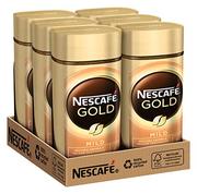 Kawa - NESCAFÉ Gold Mild, rozpuszczalna kawa ziarnista, kawa rozpuszczalna z wyselekcjonowanych ziaren kawy, zawierająca kofeinę, 6 sztuk (6 x 100 g) - miniaturka - grafika 1