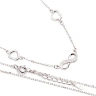 Naszyjniki - Srebrny naszyjnik nieskończoność z sercami - miniaturka - grafika 1