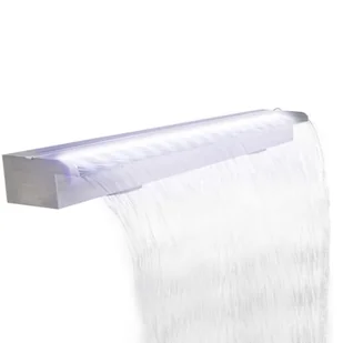 vidaXL Wodospad z oświetleniem LED do basenu, stal nierdzewna, 110 cm - Fontanny ogrodowe - miniaturka - grafika 1