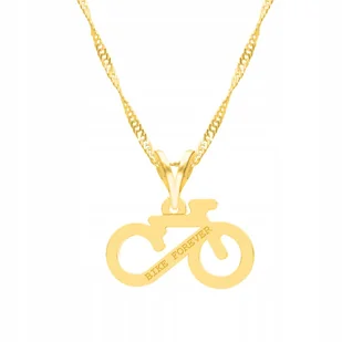 Łańcuszek złoty naszyjnik 925 Rower Z Grawerem - Łańcuszki - miniaturka - grafika 1
