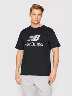 Koszulki męskie - New Balance T-Shirt MT21529 Czarny Relaxed Fit - grafika 1