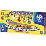 Artykuły biurowe - Farby plakatowe w tubie 12 kolorów, 30 ml - miniaturka - grafika 1