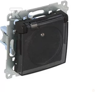 SIMON54 Gniazdo wtyczkowe do wersji IP44 bez uszczelki (moduł) 16A, 250V~, zaciski śrubowe, klapka transparentna; czarny *Wymagana uszczelka ramki - Gniazdka elektryczne - miniaturka - grafika 1