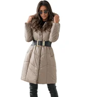 Płaszcze damskie - Długi elegancki pikowany płaszcz damski zimowy ocieplany MARIA-52 - miniaturka - grafika 1