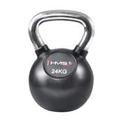 Kettlebell - Kettlebell żeliwny ogumowany z chromowanym uchwytem KGC HMS - miniaturka - grafika 1