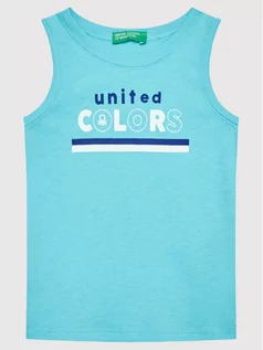 Koszulki dla dziewczynek - United Colors Of Benetton Top 3I1XGH002 Niebieski Regular Fit - grafika 1