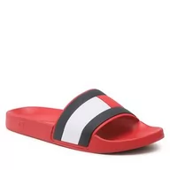 Klapki i japonki damskie - Klapki Tommy Hilfiger - Rubber Th Flag Pool Slide FM0FM04263 Primary Red XLG - miniaturka - grafika 1