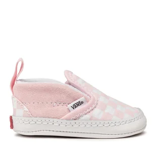 Tenisówki Vans Slip-On V Crib VN0A2XSL04E1 Różowy - Buty dla dziewczynek - miniaturka - grafika 1
