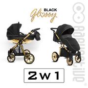 Wózki dziecięce - BabyActive. Mommy Glossy, Black Gold MG01, Wózek wielofunkcyjny, 2w1 - miniaturka - grafika 1