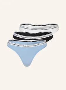 Calvin Klein Stringi Modern Logo, 3 Szt. blau - Majtki damskie - miniaturka - grafika 1