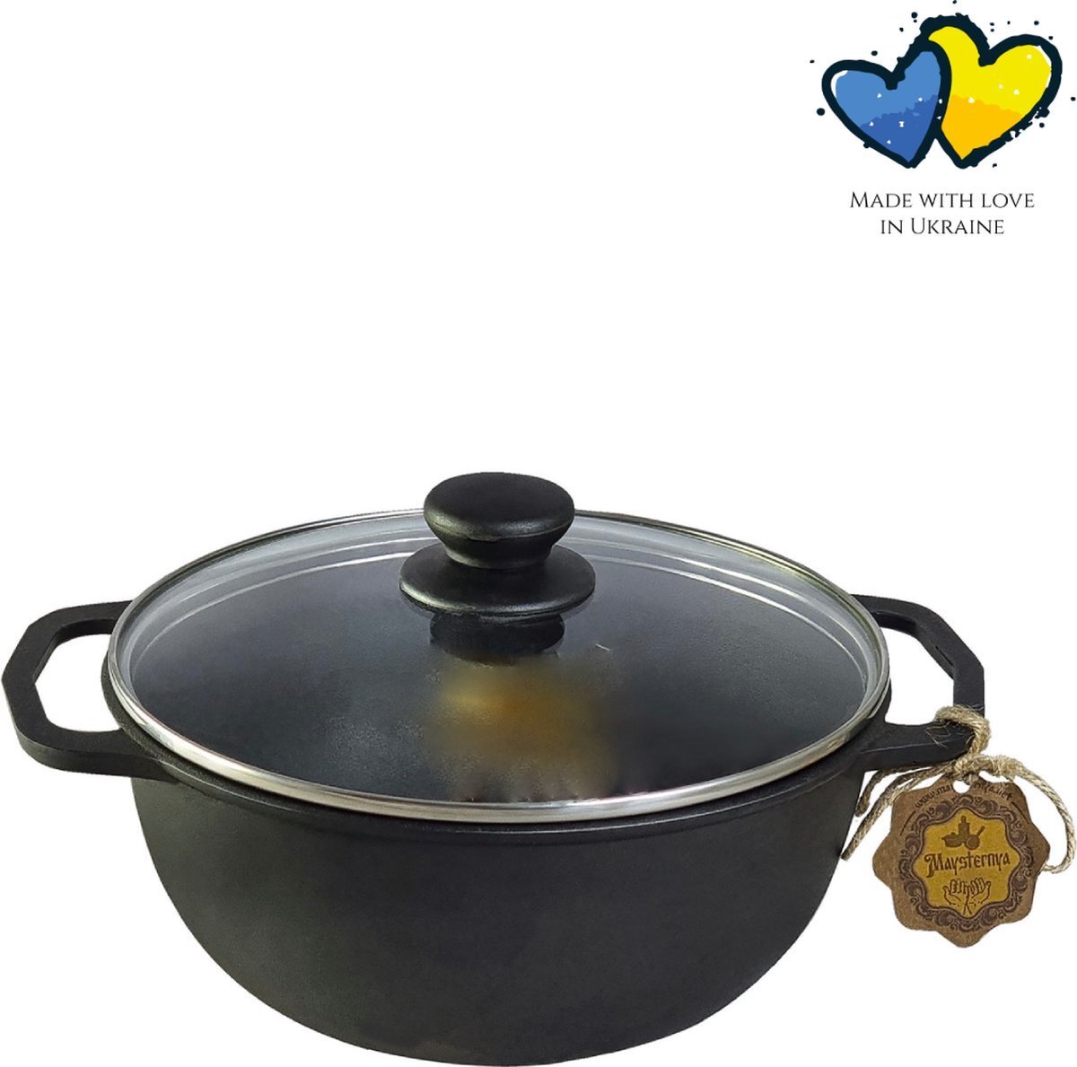 Żeliwna patelnia wok - 5 litrów - żeliwna patelnia wok z pokrywką - indukcja, gaz, otwarty ogień i ceramika - czarna
