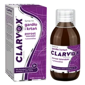 Przeziębienie i grypa - Clarvox Syrop na gardło i krtań dla dorosłych i dzieci od 3 lat, porost islandzki + prawoślaz, 200 ml - miniaturka - grafika 1