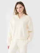 Bluzy damskie - 4F Bluza dresowa nierozpinana bez kaptura damsk 4FWSS25TSWSF1545-11S Biały Roz. M - miniaturka - grafika 1