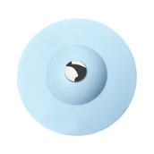 Korki do umywalek - Korek spustowy silikonowy o średnicy 10 cm (niebieski), 1 sztuka, osłona odpływu, narzędzie do czyszczenia korka spustowego, do czyszczenia - miniaturka - grafika 1