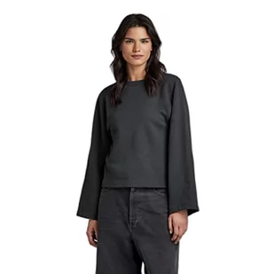 G-STAR RAW Damski sweter z regulowanym rękawem Cropped sw Sweater, szary (cloack D165-5812), XS - Swetry damskie - miniaturka - grafika 1