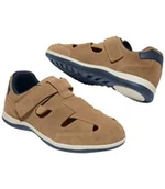 Mokasyny męskie - Sandały z naturalnej, zamszowej skóry Mężczyzna Atlas For Men - Kolor : Beżowy - Rozmiar : 39 - miniaturka - grafika 1