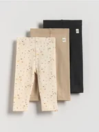 Komplety dla niemowląt - Reserved - Bawełniane legginsy z naszywką - złamana biel - miniaturka - grafika 1