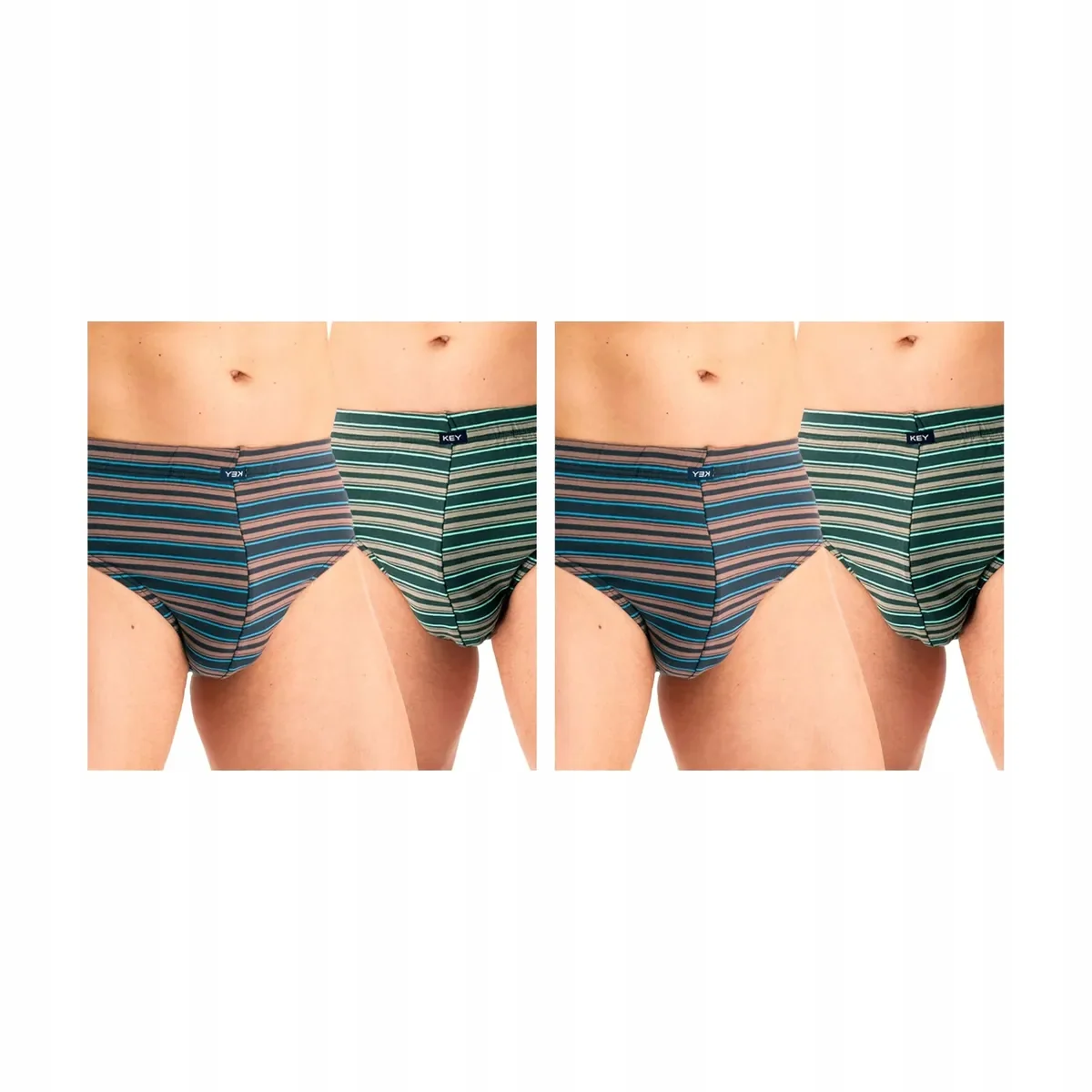 2-PAK Slipy bokserki Key MPP bawełniane granat zielone 2-pack M bielizna