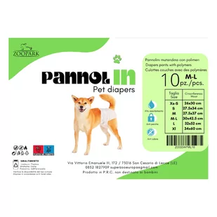 PannolIN Pieluchy dla suczki rozm. M-L 30x42,5cm 10szt/opak. - Specjalistyczne artykuły dla zwierząt - miniaturka - grafika 1