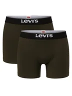 Majtki męskie - Levi's Obcisłe bokserki pakowane po 2 szt. Mężczyźni Bawełna zielony jednolity, S - miniaturka - grafika 1