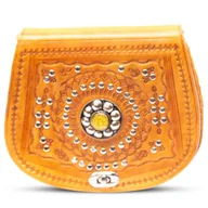 Torebki damskie - Torebka Damska Listonoszka Na Ramię Skóra Naturalna Z Maroko Tłoczone Wzory - miniaturka - grafika 1