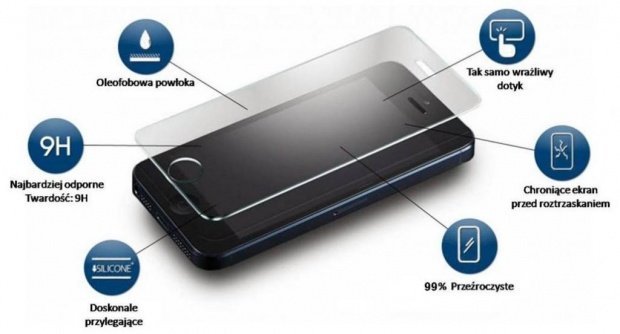 Twarde Szkło Hartowane Twardość 9H Iphone 6S Plus