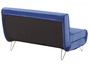 Sofa welurowa rozkładana 2-osobowa granatowa VESTFOLD - Sofy i kanapy - miniaturka - grafika 9