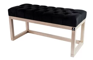 Ławka na buty LPP-2 125cm EMRAWOOD drewno lite kolor naturalny siedzisko pikowane kolor czarny - Ławki do przedpokoju Ławka na buty LPP-2 125cm EMRAWOOD drewno lite kolor naturalny siedzisko pikowane kolor czarny - Ławki do przedpokoju - miniaturka - grafika 1