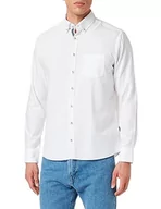 Koszule męskie - bugatti Męska koszula rekreacyjna rękaw 1:1, biały-10, XL - miniaturka - grafika 1