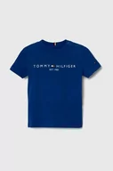 Koszulki dla chłopców - Tommy Hilfiger t-shirt bawełniany dziecięcy kolor niebieski z nadrukiem - miniaturka - grafika 1