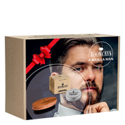 Zestawy kosmetyków męskich - Zestaw prezentowy ROOMCAYS - wosk modelujący do brody i wąsów, kartacz - miniaturka - grafika 1