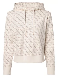 GUESS - Damska bluza z kapturem, beżowy - Bluzy damskie - miniaturka - grafika 1