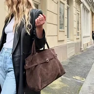 Torebki damskie - TEMU YOBAGAR Damska Duża Torba Vintage - Europejski Designer Tote z Złotymi Elementami, Kawa/Beż/Czerwony/Czarny, Łatwa w Czyszczeniu - Torba na Rękę - miniaturka - grafika 1