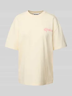 T-shirt o kroju oversized z nadrukiem z logo - Koszulki i topy damskie - miniaturka - grafika 1