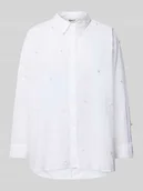 Bluzki damskie - Bluzka koszulowa o pudełkowym kroju z czystej bawełny model ‘NEW LINA GRACE’ - miniaturka - grafika 1